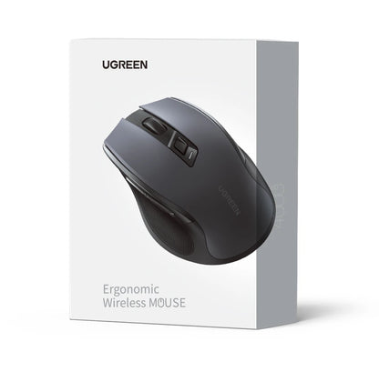 Bezdrátová myš UGREEN Bluetooth 5.0, ergonomická myš 4000 DPI se 6 tichými tlačítky pro MacBook, tablet, notebook, počítač PC, 2.4G myš