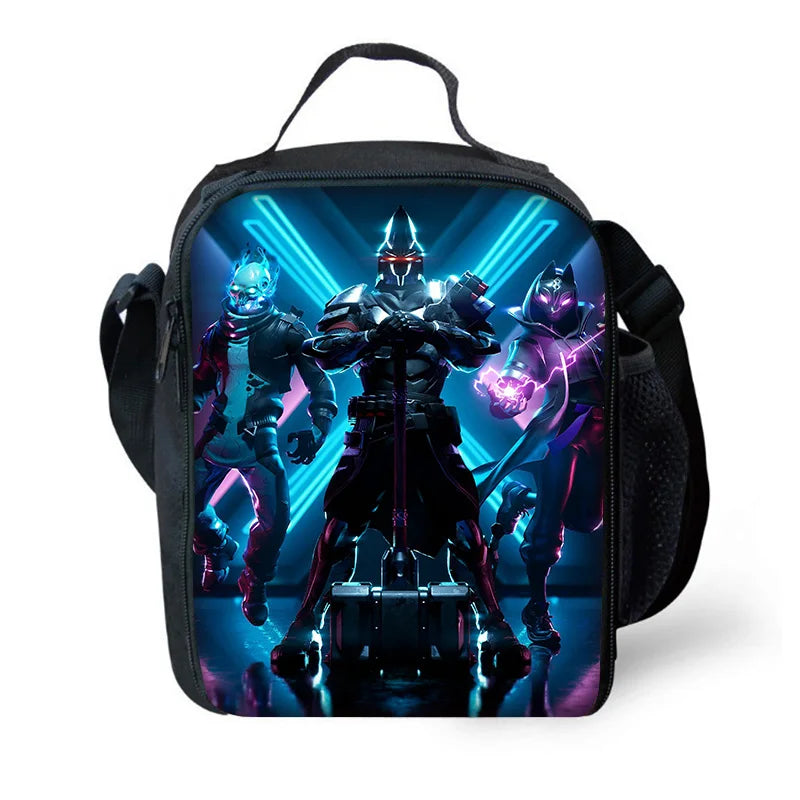 Child Insulated Large F-FortniteS Capacity Bag for Boy Hot Game Girl Student Outdoor Picnic Resuable Thermal Cooler Lunch Box