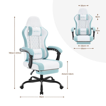 WOLTU sukamoji kompiuterio kėdė su masažo funkcija, ergonominė biuro kėdė su pagalvėle ir pakoju, reguliuojamo aukščio gaming kėdė