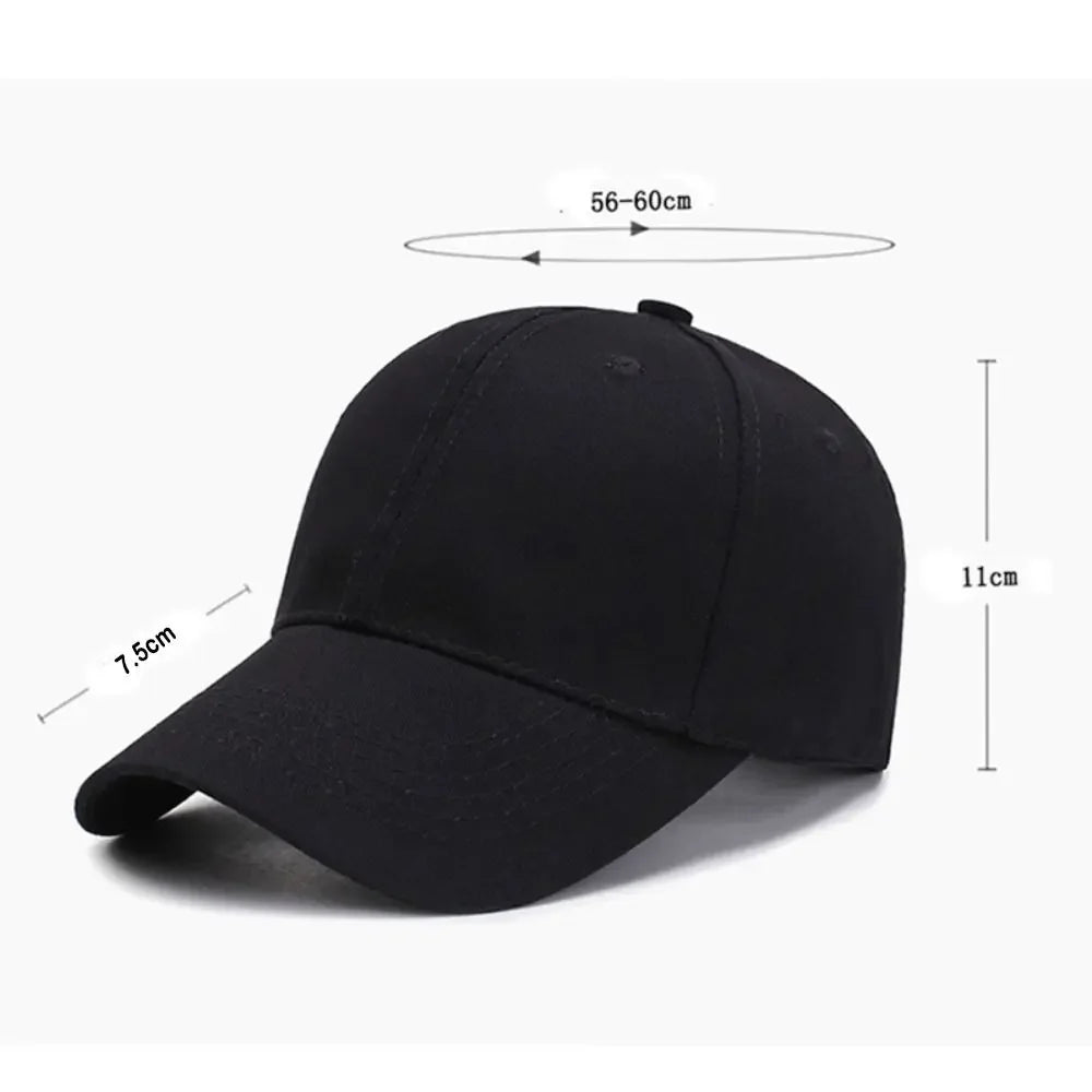 Black Baseball Cap for Men & Women - Adjustable Outdoors Sports Hat for Casual Summer Wear