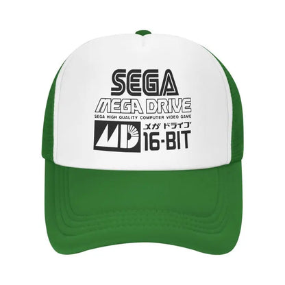 „Sega Mega Drive“ tinklelio beisbolo kepuraitė, unisex hiphopo snapback kepurė, vasarinė kvėpuojanti kepurė su snapeliu nuo saulės, reguliuojama trucker stiliaus kepurė