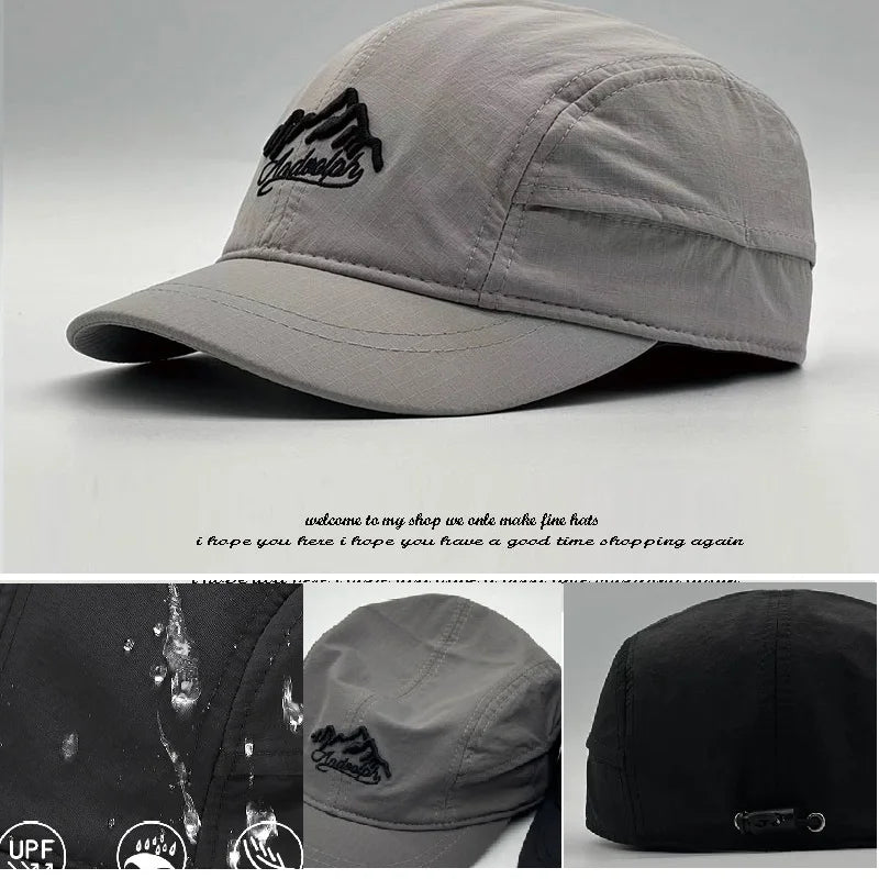 Big Head Hat Back Closed 5cm Short Brim Baseball Cap for Men Mesh Fitted Caps Stretchy Full Closed Caps 56-60cm 61-65cm