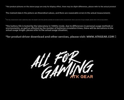 ATK Dragonfly A9 Wireless Bluetooth Mouse Gaming Ergonomic Design Fast Response PAW3950 Ultra 800mAh Lightweight 8KHz esports