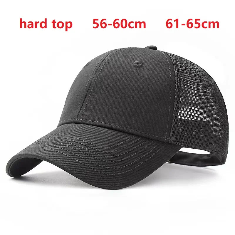 Baseball Hats for Big Head Plus Size Men Women Mesh Outdoors Sport Caps Dad Oversize Trucker Cap 56-60cm 60-65cm
