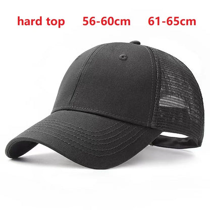 Baseball Hats for Big Head Plus Size Men Women Mesh Outdoors Sport Caps Dad Oversize Trucker Cap 56-60cm 60-65cm