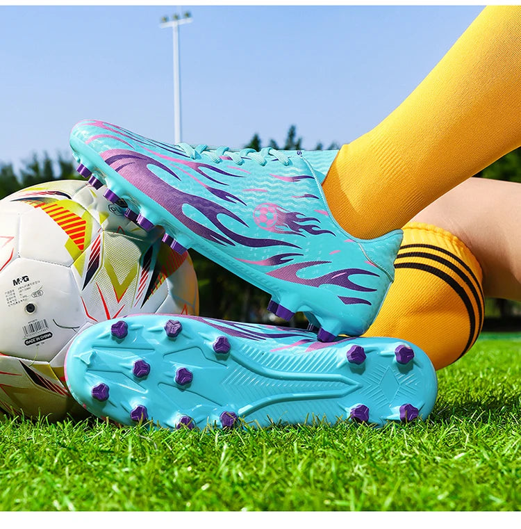 Chaussures de football pour enfants TF Turf, bottes de football respirantes, légères, antidérapantes, pour garçons et filles, chaussures de football pour entraînement en extérieur.