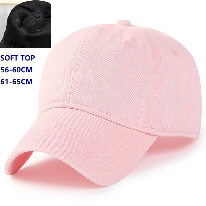Baseball Caps for Big Head Men Women XXL Oversize High Crown Adjustable Plain Solid Snapback Hats 56-60cm 60-65cm