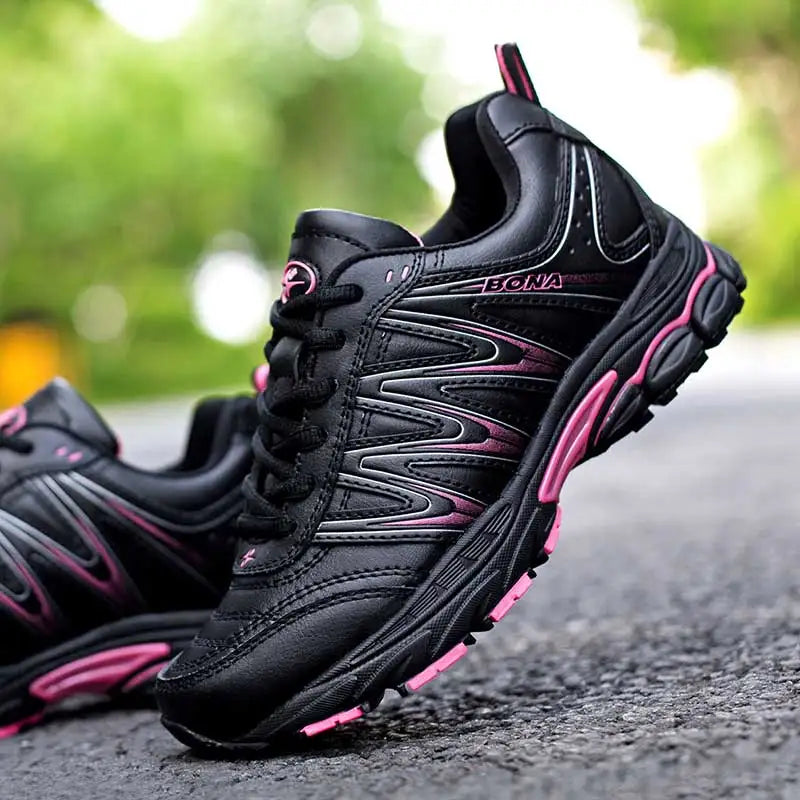 BONA Nieuwe trendy hardloopschoenen voor dames, sportschoenen met veters, outdoor- en wandelschoenen, sportieve schoenen, comfortabele sneakers voor dames