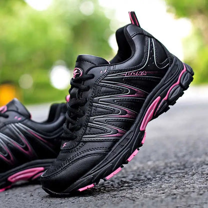 BONA Nieuwe trendy hardloopschoenen voor dames, sportschoenen met veters, outdoor- en wandelschoenen, sportieve schoenen, comfortabele sneakers voor dames