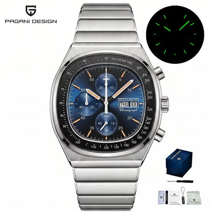 PAGANI DESIGN New PD1819 Men‘s Quartz Watches 40mm Sapphire Stainless Steel Waterproof Luminous C3 Chronograph reloj hombre