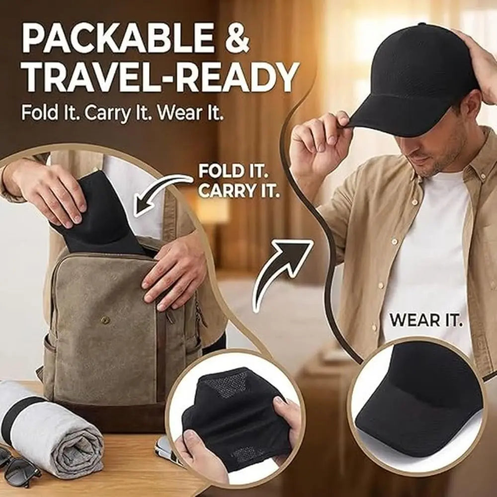 Kreativ present – sömlös basebollkeps, snabbtorkande, hopvikbar sportkeps, lätt visirkeps i polyester