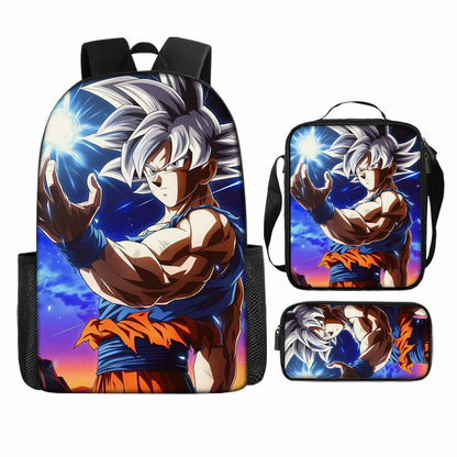 Dragon Ball 3Pcs/Set Backpacks Goku Vegeta Cartoon Print Lunch Bag Pencil Bags Student Casual School Bags Return To School Gift