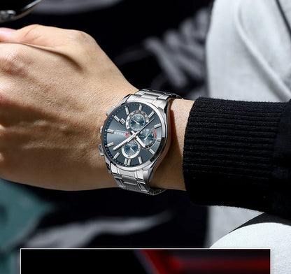 CURREN mode décontracté homme d'affaires montre de luxe bracelet en acier inoxydable montres à Quartz lumineux chronographe calendrier montre