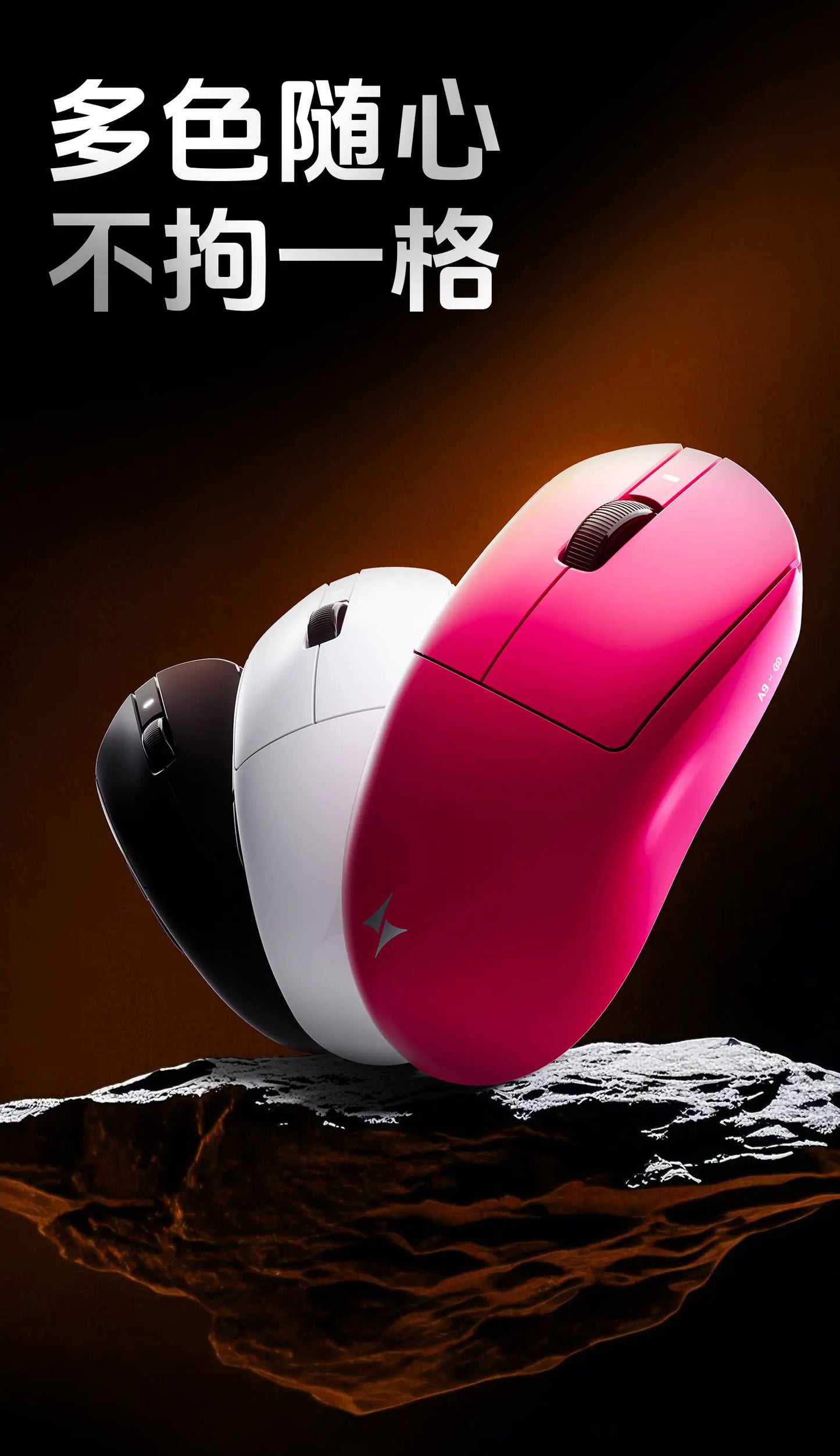 Bezdrátová herní myš ATK A9 s technologií NearLink, ergonomická, PAW3395, třírežimové Bluetooth, nízká latence, e-sportovní myš pro PC