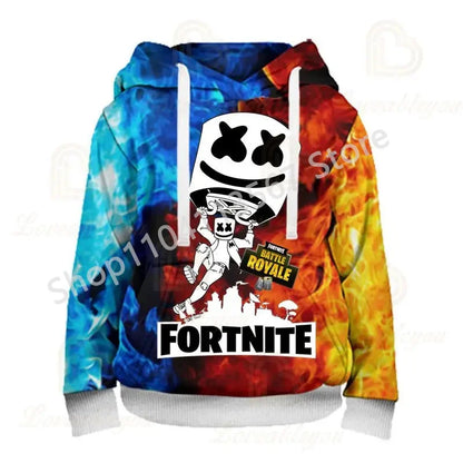Llama Battle Royale Fortnite Hoodies, 3D Printed Sweatshirts for Men, Women, and Children, Boys and Girls Streetwear Pullover, Green Tops