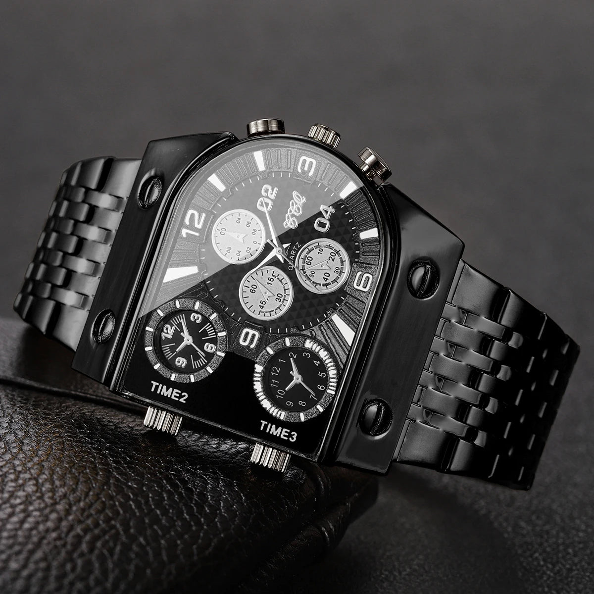 Luxury Gold Men Watch Decorative Dial Stainless Steel Band Quartz Wristwatch Casual Business Clock Reloj Hombre (Without Box)