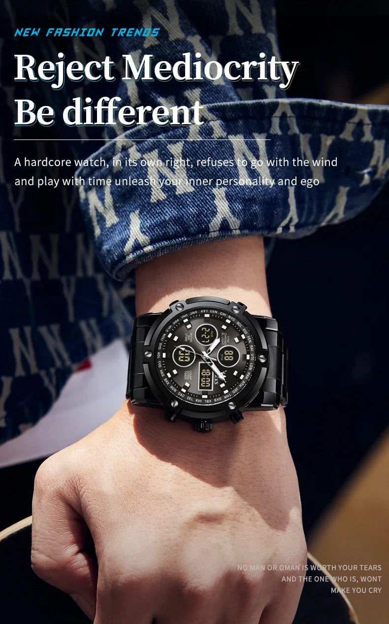OLEVS Men's Watches Original Multifunctional Wlectronic Watch for Man Waterproof Luminous Alarm Clock Fashion Dress