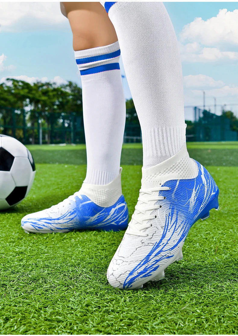 Chaussures de football à crampons FG pour terrain ferme, coupe basse, à lacets, pour hommes, professionnelles, antidérapantes, résistantes à l'usure, pour entraînement sur herbe naturelle