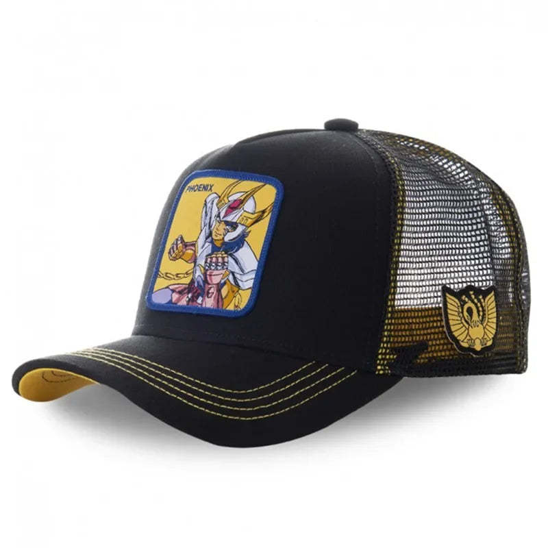 Saint Seiya Cotton Anime Cartoon Snapback Cotton Baseball Cap Men Women Hip Hop Dad Mesh Trucker Hat Dropshipping