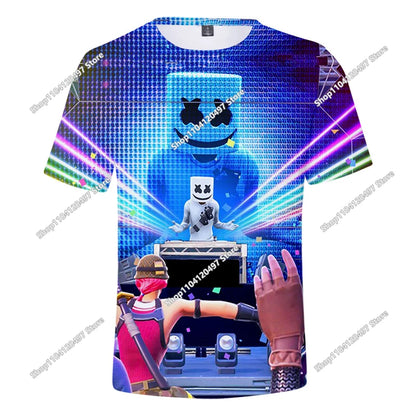 Zomer T-shirt voor kinderen, Battle Royale Fortnite Heldenoverwinning 3D, voor jongens en meisjes, babykleding