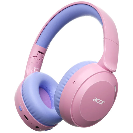 Acer Kids – écouteurs Bluetooth 6.0, limiteur de volume 85/94dB, écouteurs supra-auriculaires sans fil pliables pour IPad, temps de lecture de 60 heures pour les voyages