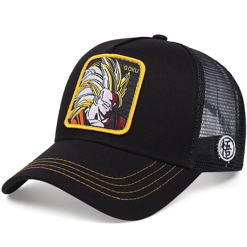 New Dragon Ball DRAGONBALL Mesh Cap Cartoon Mesh Cap Men And Women Baseball Cap Fashion Patch Trucker Cap