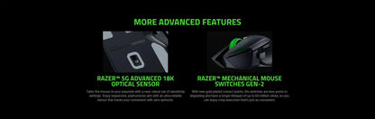 Original Razer Basilisk V3 X HyperSpeed Wireless Gaming Mouse 18K Optical Sensor Chroma RGB  2.4 GHz & BluetoothWireless Mice