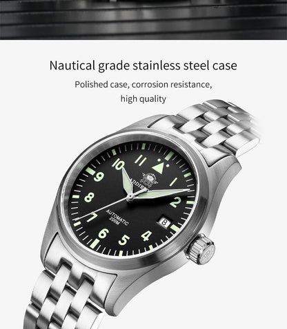 ADDIESDIVE Fashion Retro Personalized Watches 200m Waterproof C3 Luminous Steel Watch Sapphire Glass Mechanical Analog Watches