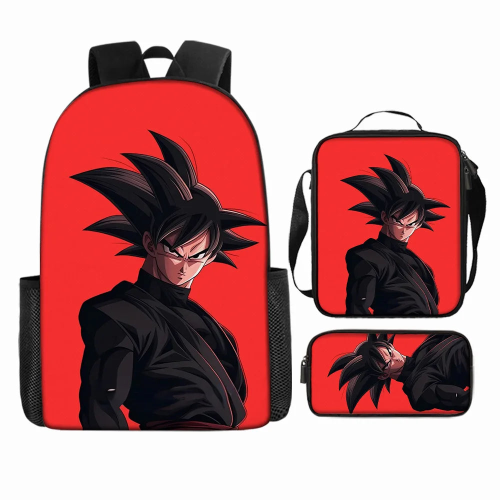 Dragon Ball 3Pcs/Set Backpacks Goku Vegeta Cartoon Print Lunch Bag Pencil Bags Student Casual School Bags Return To School Gift