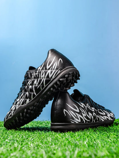Chaussures de football TF multi-terrain adaptables, en tissu PU respirant et doux pour la peau, semelle en caoutchouc antidérapante, stabilité optimale pour l'entraînement quotidien