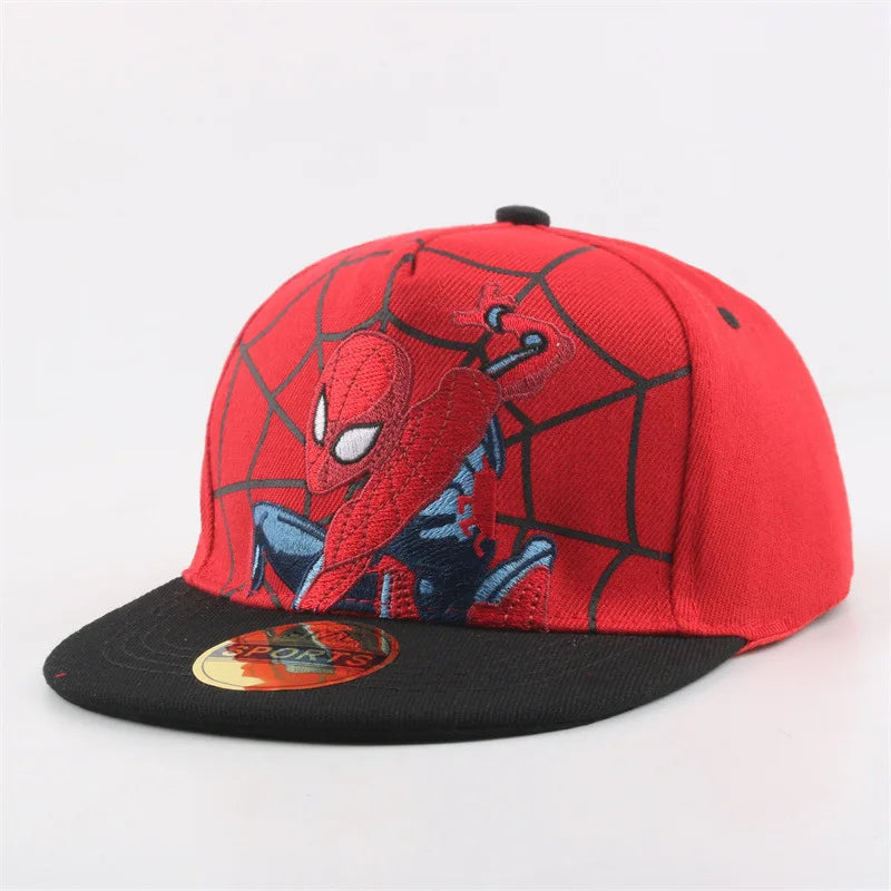 Spider-Man Marvel Peripheral Anime Baseball Cap Cotton Flat Brim Hat Cartoon Decoration Accessories Kid’s Gift Sun Shade Travel