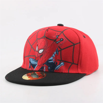 Spider-Man Marvel Peripheral Anime Baseball Cap Cotton Flat Brim Hat Cartoon Decoration Accessories Kid’s Gift Sun Shade Travel