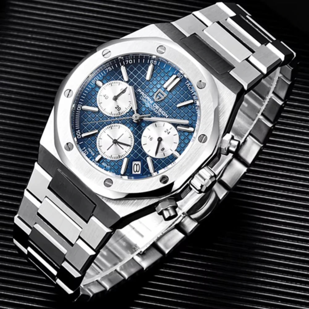 2025 PAGANI DESIGN PD1707 Mens Quartz Wristwatches 40MM Stainless Steel Sapphire Glass Waterproof Luxury Clock Gift Reloj Hombre