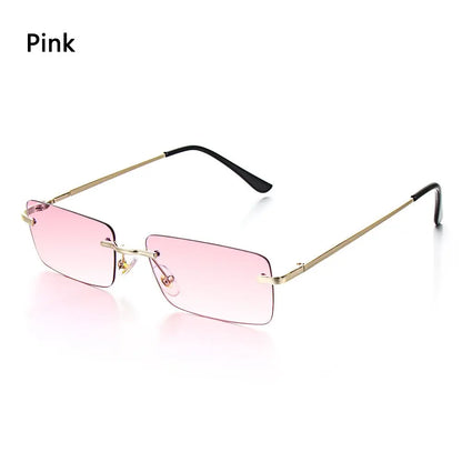 Fashion Rimless Rectangle Sunglasses Women Luxury Design Sun Glasses Ladies Retro Gradient Eyewear Summer UV400 Sun Shades