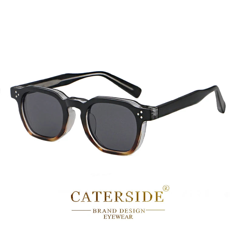 CATERSIDE New Retro Punk Men Sunglasses Square Personalized Design Glasses Women's Fashion Party Glasses Festival Gift 2 Pieces