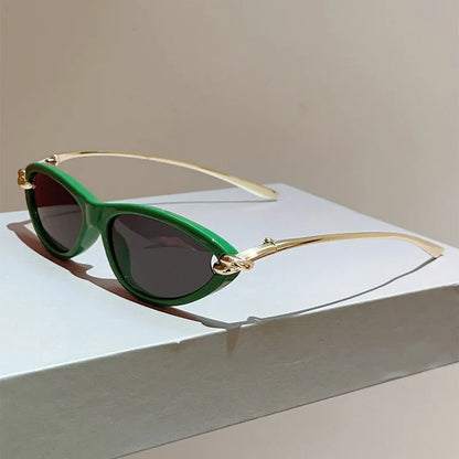 vintage small cat eye sunglasses for women new fashion beige gradient alloy sun glasses ladies elegant driving shades uv400