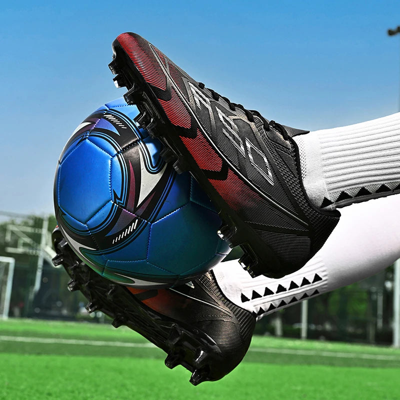Chaussures de football pour jeunes, crampons pour terrain dur, fermeture à lacets, chaussures de football pour enfants, garçons et filles, chaussures d'entraînement pour activités de plein air.