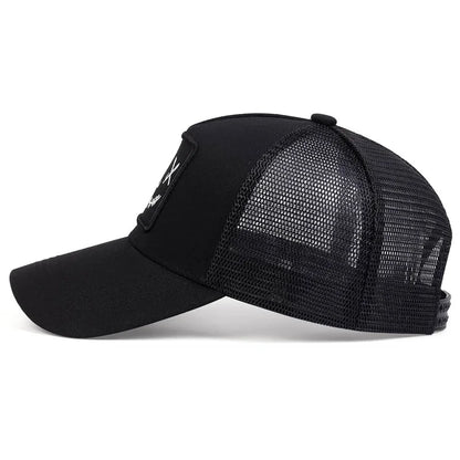 Uomo Donna Cappellini da baseball con ricamo a forma di faccina sorridente in cotone, regolabili con chiusura a scatto, cappellini Hip Hop in rete, cappellini estivi da esterno, cappellini da sole, cappellini da papà