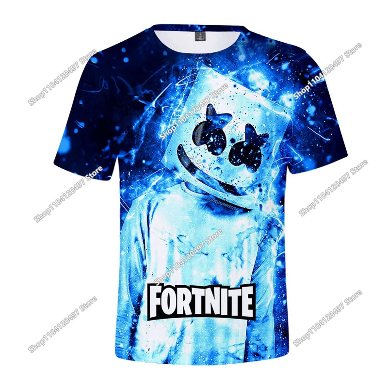 Zomer T-shirt voor kinderen, Battle Royale Fortnite Heldenoverwinning 3D, voor jongens en meisjes, babykleding