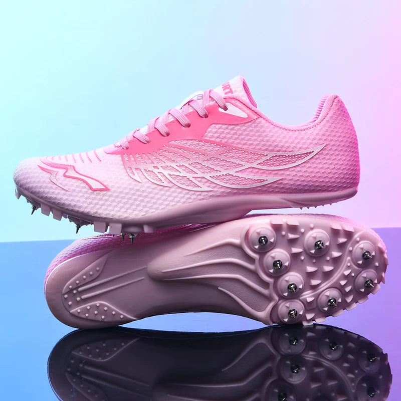 Outdoor Men Woman Track & Field Running Shoes Professional Competition Nail Sneakers Anti-Slip Student Training Shoes