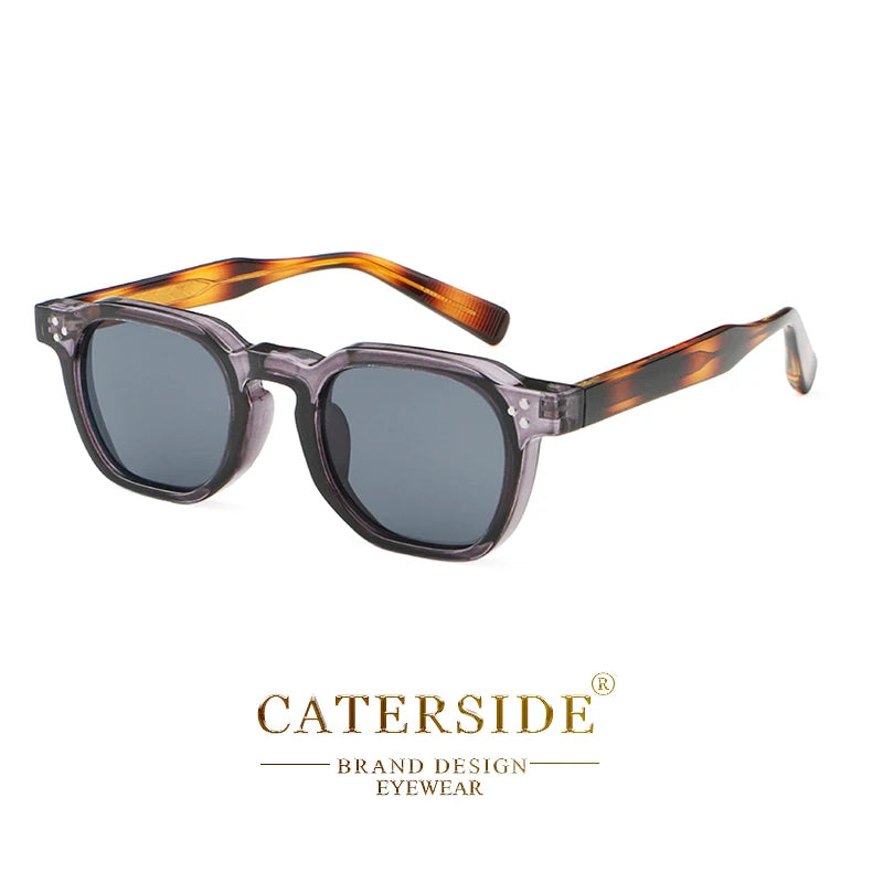 CATERSIDE New Retro Punk Men Sunglasses Square Personalized Design Glasses Women's Fashion Party Glasses Festival Gift 2 Pieces