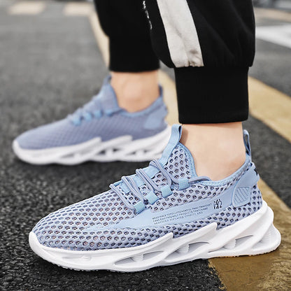 2025 New Summer Sneakers Men Mesh Breathable Running Tennis Shoes Outdoor Sports Tenis Masculino White Casual Walking Shoes Size