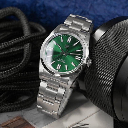 Watchdives WD1016 V3 Quartz Watch 37mm Stainless Steel Case Sapphire Vintage Watch  VH31 Sweep Movemet 100m Waterproof Men Watch