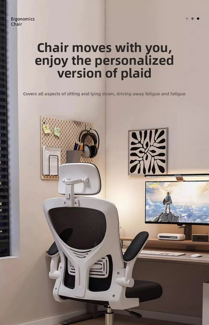 Ergonomická herní židle na kolej i do kanceláře pro dlouhé hodiny pohodlí, počítačová židle k psacímu stolu, komfortní herní křeslo