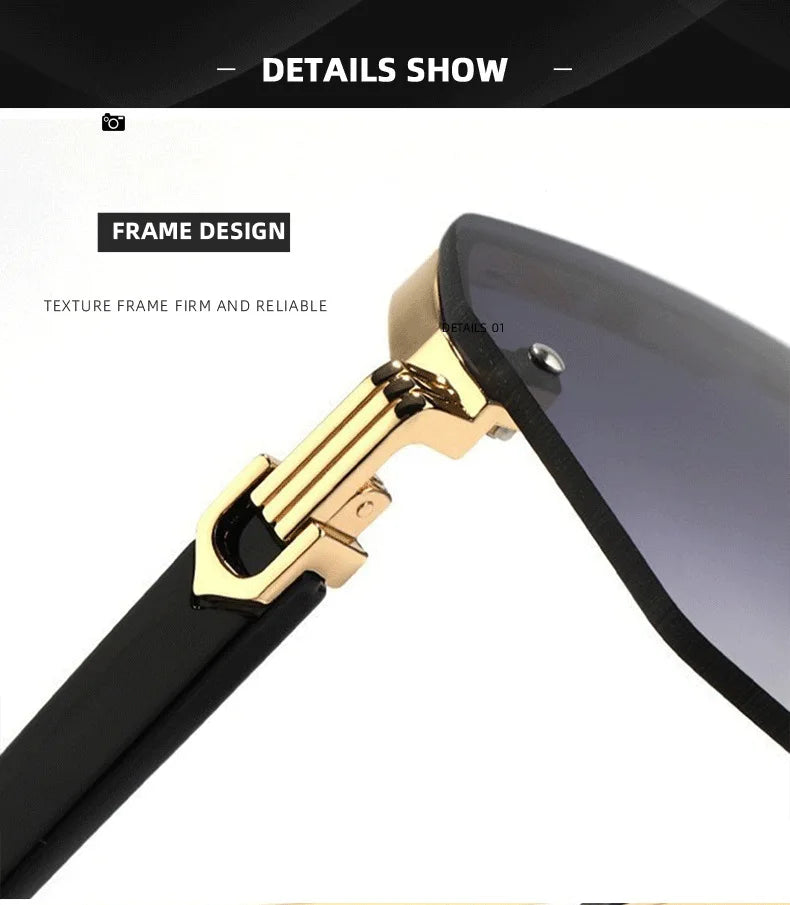 2026New Man Woman Sun Glasses Fashion Versatile UV400 Sunglasses High Quality Half-Frame Shades Unisex Double Beam Design Sunnie
