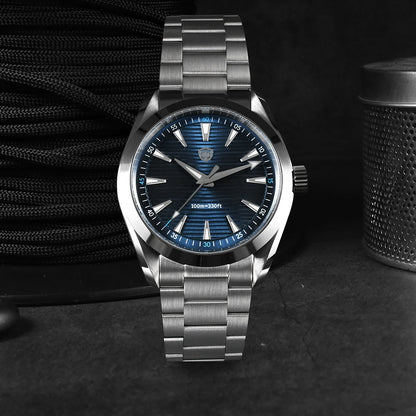 Montre Watchdives WD0006, mouvement VH31 à trotteuse fluide, verre saphir bombé, revêtement luminescent BGW9, étanche à 10 bars, 38 mm, style vintage