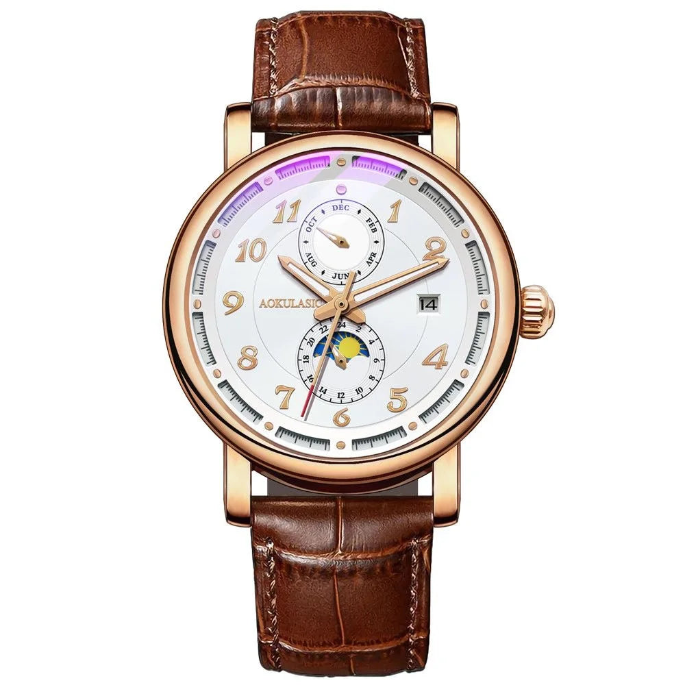 High-End Luxury Men's Mechanical Watch, Fully Automatic Skeleton Design, Fashionable Business Casual Niche Versatile Stylish Trendy Men's Wristwatch, Best-Selling Watch, Top Choice for Men's Gifts, Brand Name Watch, Preferred