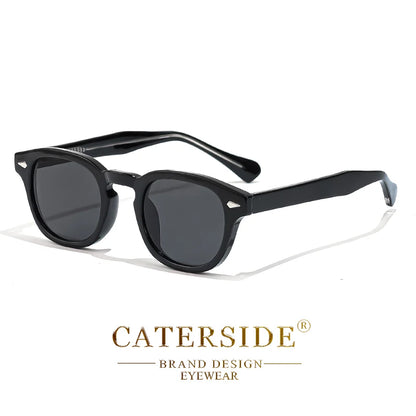 CATERSIDE Retro Small Circular Sunglasses Men Punk Propionic Luxury Brand Design Sun Glasses Women Business Party Eyewear UV400