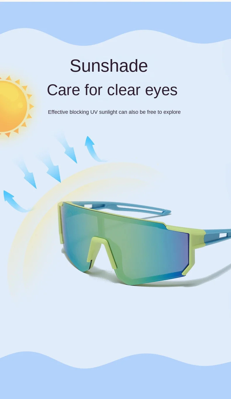 Fashion Colorful Cycling Sun Glasses Boy Girl Outdoor Sport Ride Protection Optical Glasses Climbing Skiing Children Goggles