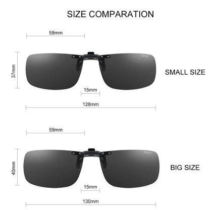 CAPONI New Sunglasses Clip For Men Square Polarized Photochromic Glasses Clip Flipped Up Protect Eyes Light Clip On Frame BS1282